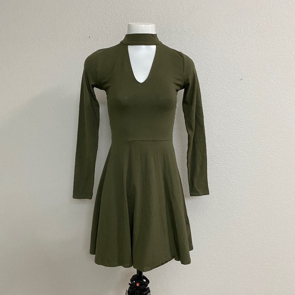 NWT Hollister Olive Green Skater Dress Size Small